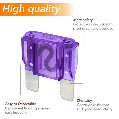 100 x 100Amp Purple Maxi Blade Fuses 100pc Pack double leg fuses 100 Amp