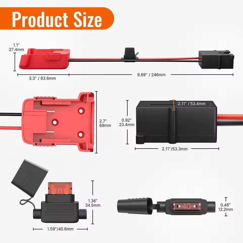 1 x Power Wheel Battery Adapter for Milwaukee M18 Battery Converter 18V Adapter