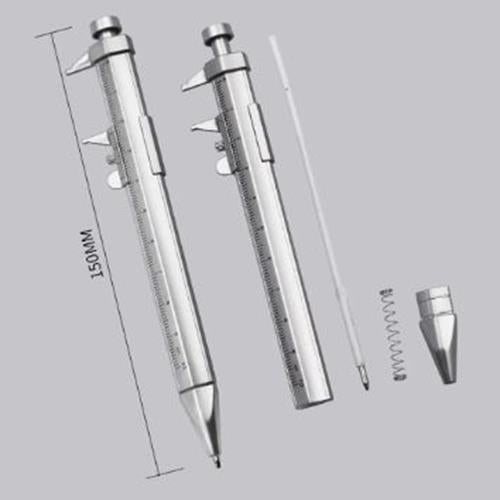 10 x Multifunction Gel Ink Pen Vernier Caliper Ball Pen Stationery (10pcs Black)