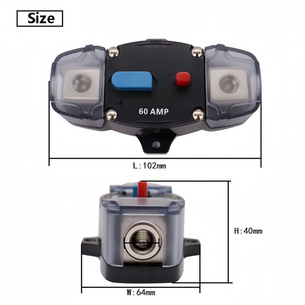 Heavy Duty 12v-48v 150A Inline Circuit Breaker Manual Reset for 4wd Caravan Boat