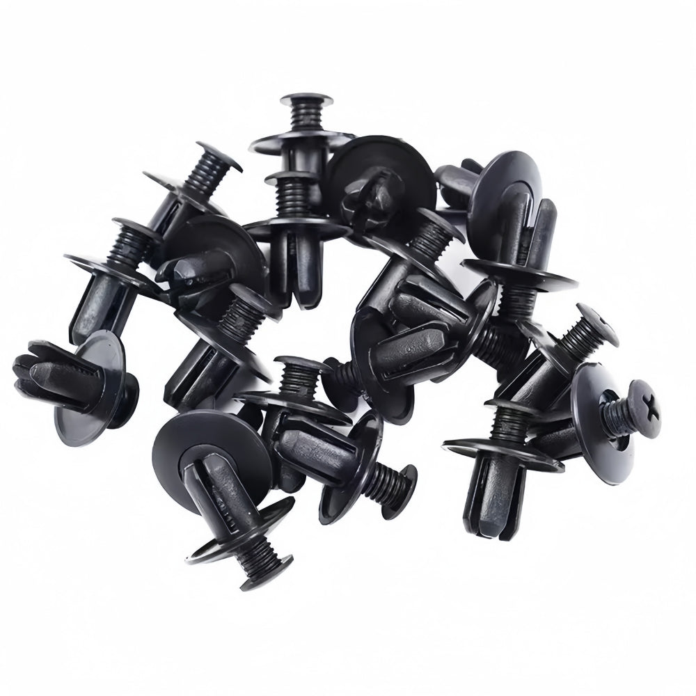 50pcs 8mm Black Plastic Body Rivets Fasteners for Under Bonnet Guard Liners etc