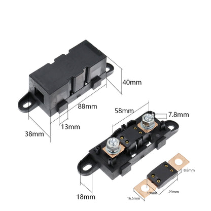 ANM Mega Inline Fuse Holder with Bolt On 40 Amp Fuse Supplied Offset Mount Holes