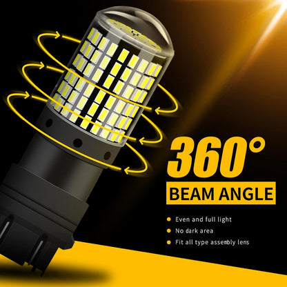 2 x 3156 P27W 12V 2100LM Red LED 144SMD CANBUS 360 degree super Bright (2pcs)