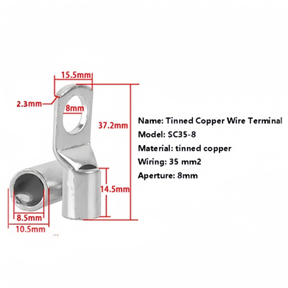 1 x 175amp Anderson Style Plug With 60cm 2AWG Cable with Eye Terminals 175 Amp