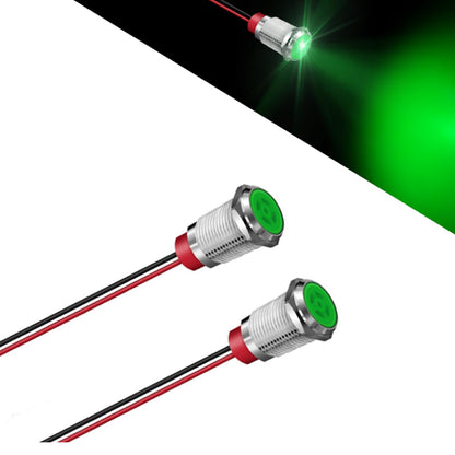 10 x Green LED Indicator Light 6mm Metal 12V-24V Pilot Signal Lamp IP67 Car Boat
