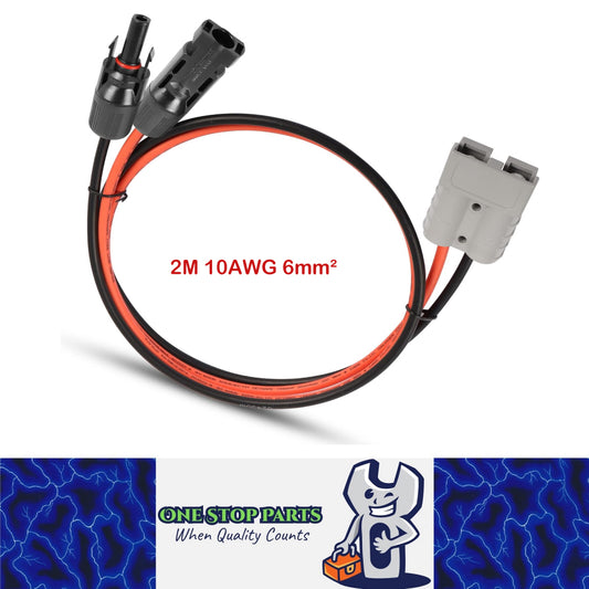 2M 10AWG 6mm² Solar Panel Cable 50A Anderson Plug To Solar Panel Connector