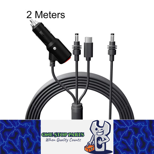 2M Starlink Mini Cable 3-in-1 DC Power to USB C DC Male & Cigarette Lighter Plug