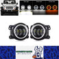 2pcs 101mm Round Led Fog Lights White Amber Headlight for Ford Focus MK2 MK3 MK7