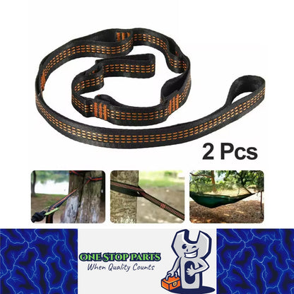 2pcs 2M Orange Hammock Straps Heavy Duty Tree Hanging Straps for Outdoor Camping
