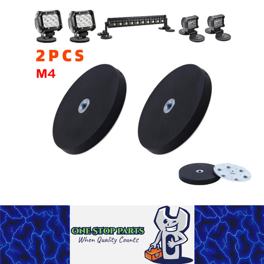 2pcs 43mm Strong Magnetic Base Mount Bracket M4 Thread for LED Work Light Bar
