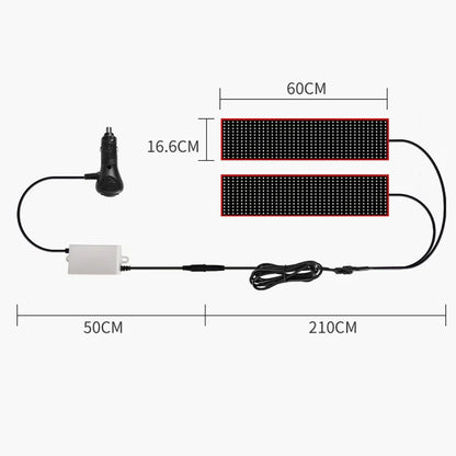 2x Devil's Eye Truck Windshield Flexible LED Sign Board Remote Control 60x16.6cm