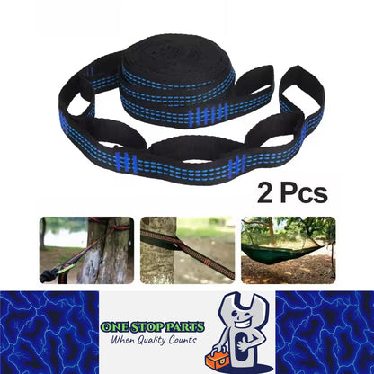 2pcs 2M Blue Hammock Straps Heavy Duty Tree Hanging Straps for Outdoor Camping