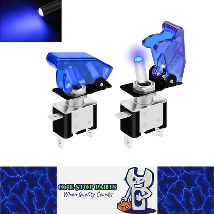 2pcs Blue LED Toggle Switch 12V 20A with Safety Cover ON/Off Switch for Car Boat