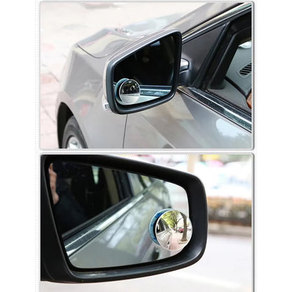 2 x 360° Adjustable Blind Spot Mirror Car Auxiliary Rearview Mirror Frameless