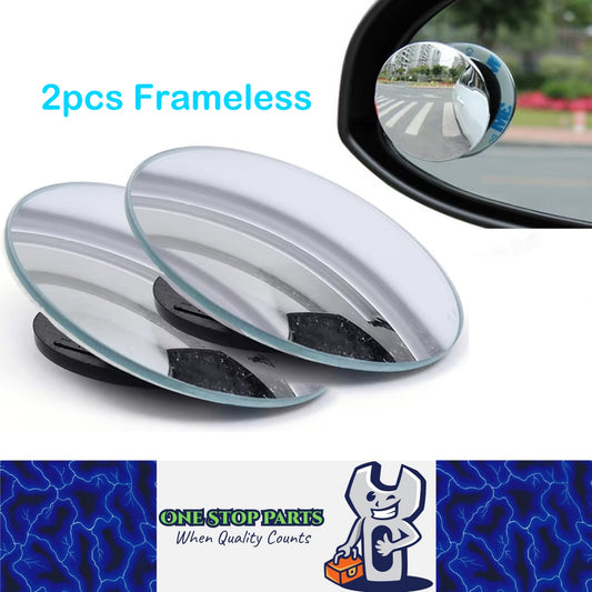 2 x 360° Adjustable Blind Spot Mirror Car Auxiliary Rearview Mirror Frameless