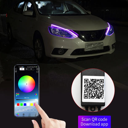 2 x 30cm RGB LED Daytime Running Light App Control Strip Light with Turn Signal