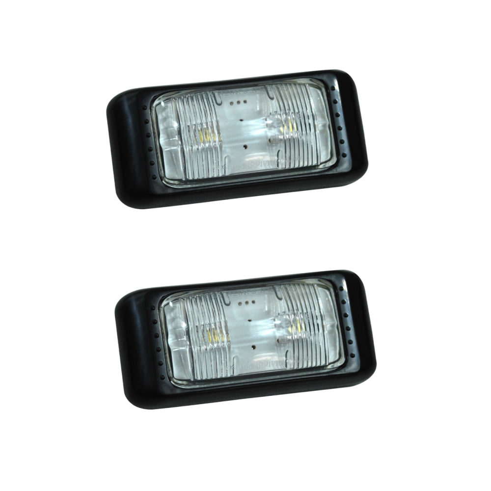 2x Clear Lens White LED Fender Side Marker Lights Universal For Truck Trailer 2x Clear Lens White LED Fender Side Marker Lights Universal For Truck Trailer