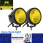 2 x Yellow LED Work Lights Round Lamps 60W 98mm 12V-24V Spot Beam LED Spotlights