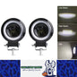 2 x 74mm Round LED Driving Light High/Low Beam and White Halo DRL 20W Work Light
