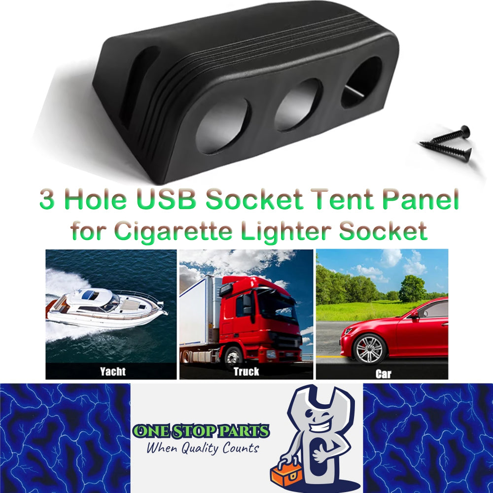 3 Holes USB Socket Tent Panel USB Outlet Tent Panel for Cigarette Lighter Socket