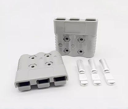 2 x 50A Grey 3 Pin Style Anderson Style Sockets Plugs 50 Amp for Caravan and Cam