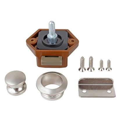 White 20mm Push Lock Catch Door Knob RV Caravan Cabinet Latch Button Lock
