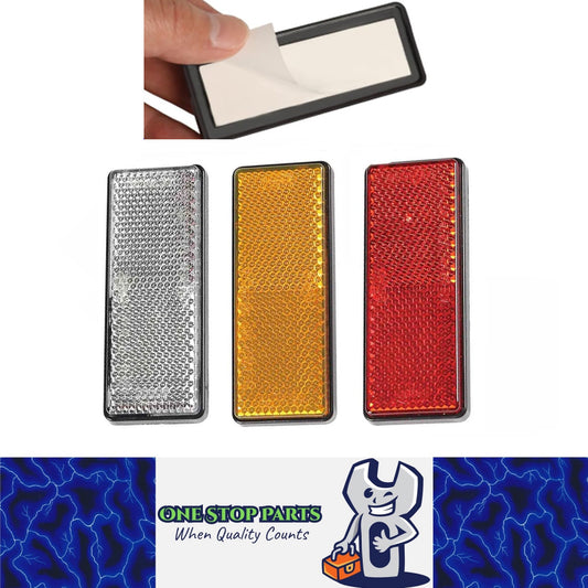 Reflector Adhesive Backing Stick on Reflector 88x35mm Red/White/Yellow 1pc each