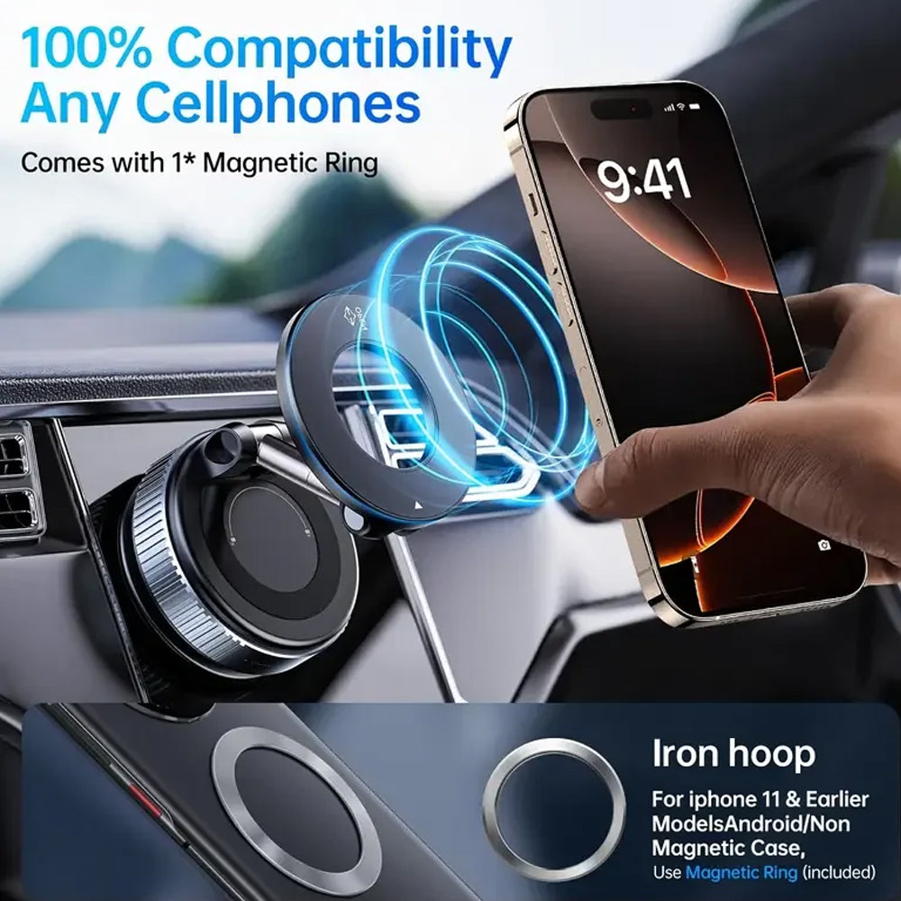 360° Rotating Magnetic Car Phone Holder Foldable & Retractable Cell Phone Stand