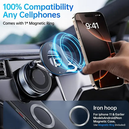 360° Rotating Magnetic Car Phone Holder Retractable & Foldable Cell Phone Stand