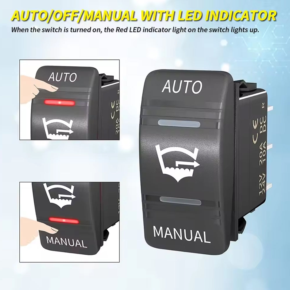 1 x 3 Way 20A Bilge Pump Rocker Switch Panel 12V 24V 4Pin SPDT Auto/Off/Manual