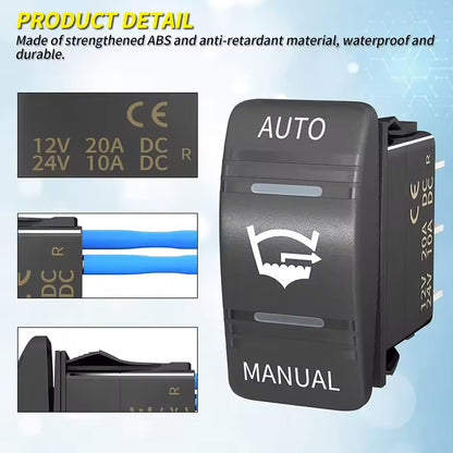 1 x 3 Way 20A Bilge Pump Rocker Switch Panel 12V 24V 4Pin SPDT Auto/Off/Manual