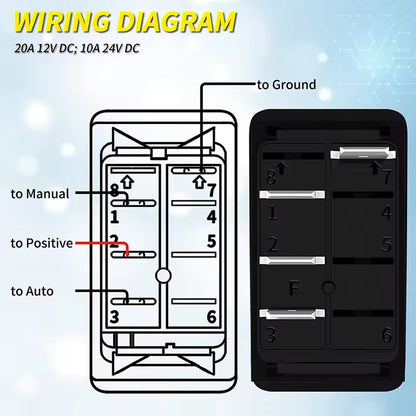1 x 3 Way 20A Bilge Pump Rocker Switch Panel 12V 24V 4Pin SPDT Auto/Off/Manual