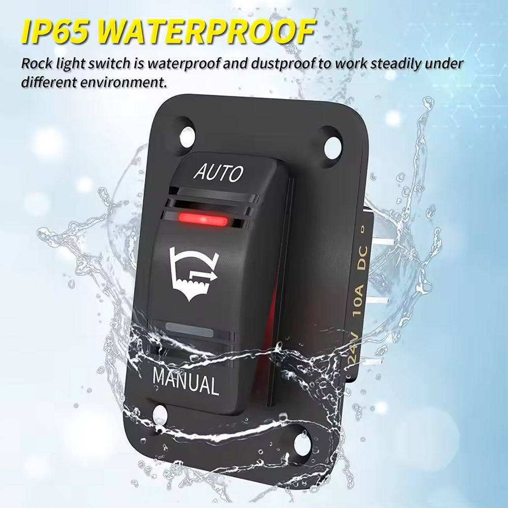 1 x 3 Way 20A Bilge Pump Rocker Switch Panel 12V 24V 4Pin SPDT Auto/Off/Manual