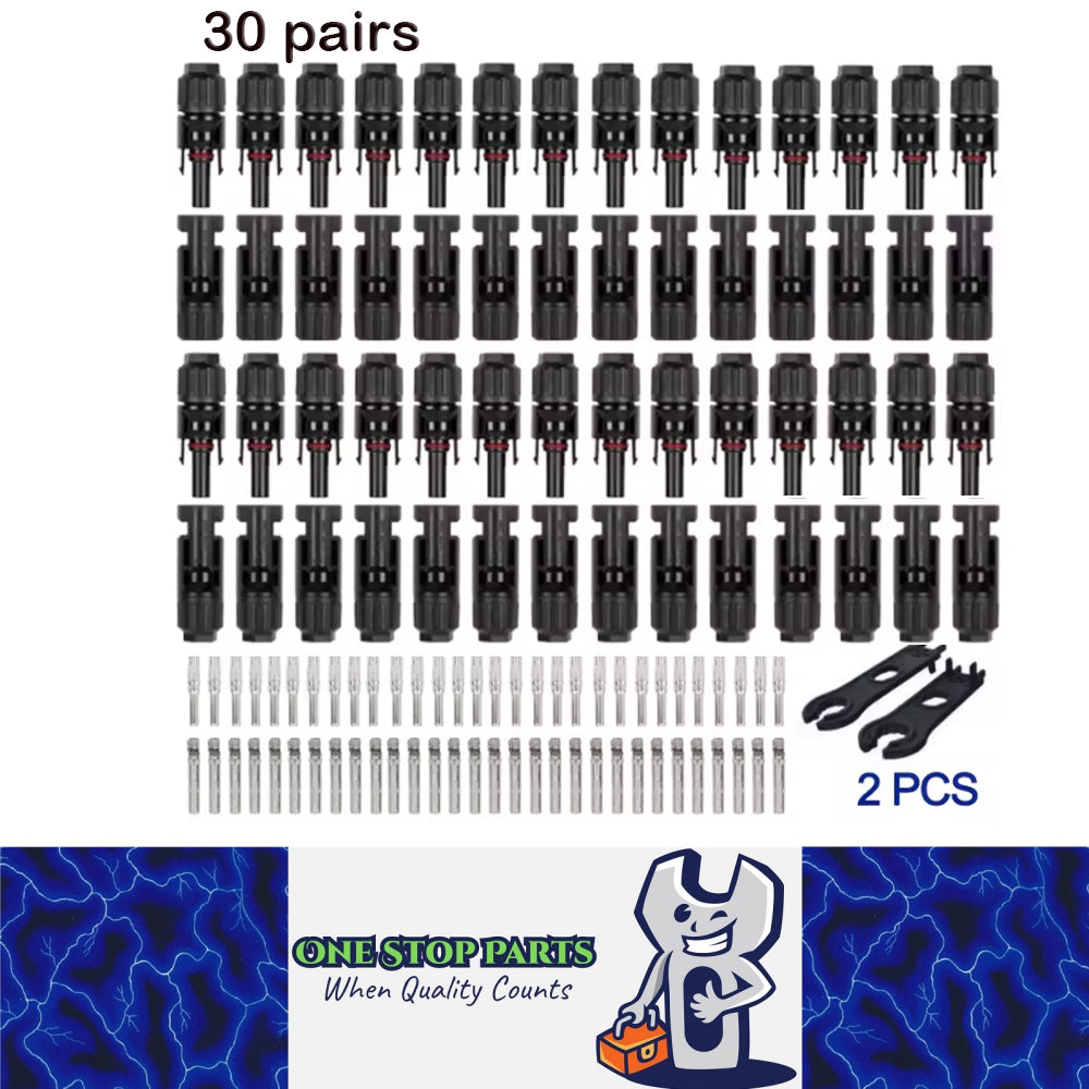 30 Pairs Solar Connectors 1000V 30A Solar Panel Branch MC4 PV Connectors