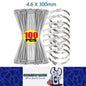 100 x 300mm Metal Self Locking Reusable Cable Ties Heavy Duty Zip Ties (100pcs)