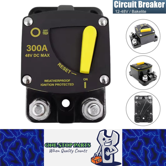 Heavy Duty Marine 12v-48v 300A Manual Reset Circuit Breaker Ideal for Boat Yatch