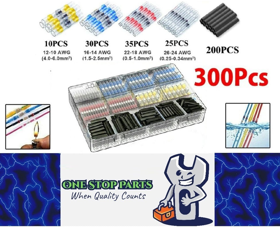 300pcs Mixed Waterproof Heat shrink Wire Connector Solder Insulated Joiners