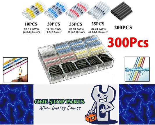 300pcs Mixed Waterproof Heat shrink Wire Connector Solder Insulated Joiners