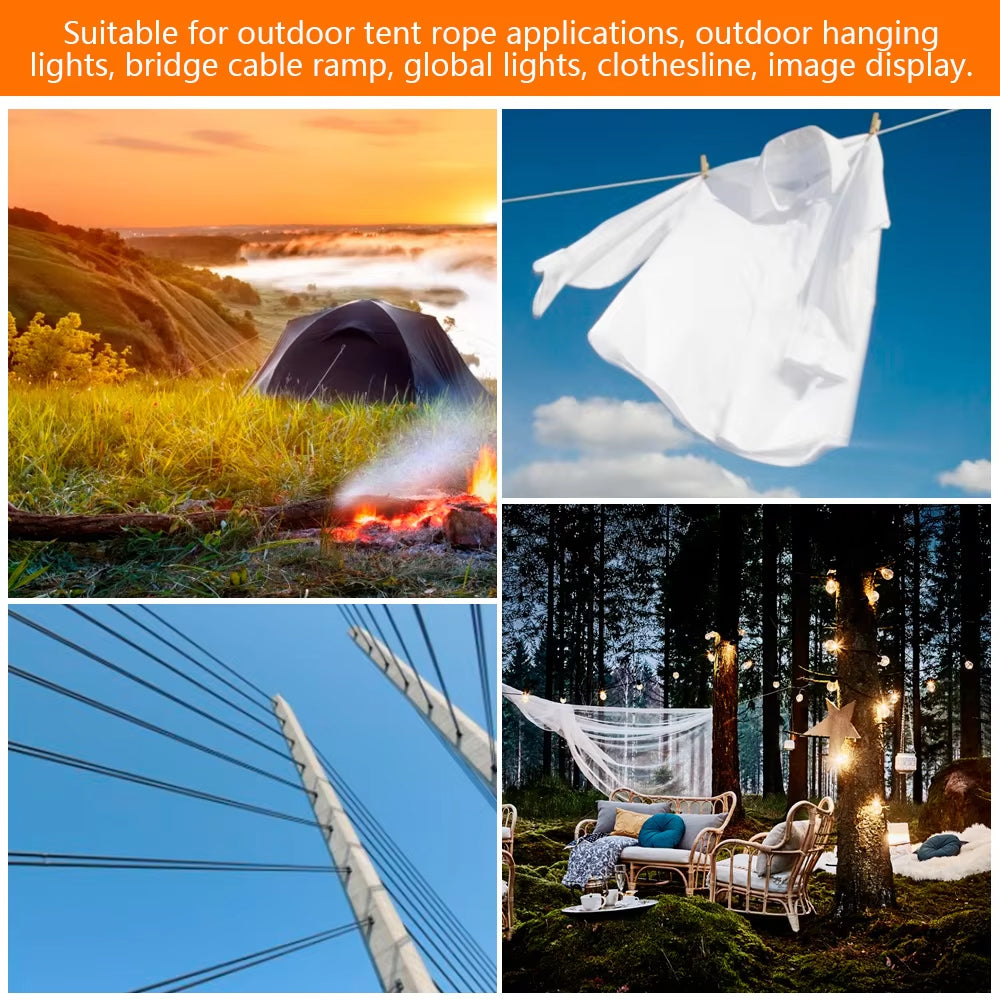 30m 304 Stainless Steel Cable Rope Kits PVC Coated Heavy Duty Wire Cable Rope