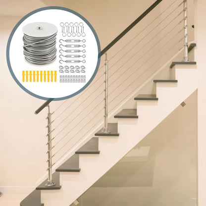 30m 304 Stainless Steel Cable Rope Kits PVC Coated Heavy Duty Wire Cable Rope