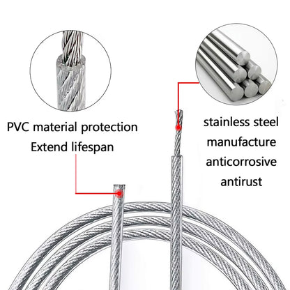 5m x 5mm 304 Stainless Steel Cable Rope PVC Coated Heavy Duty Wire Cable Rope