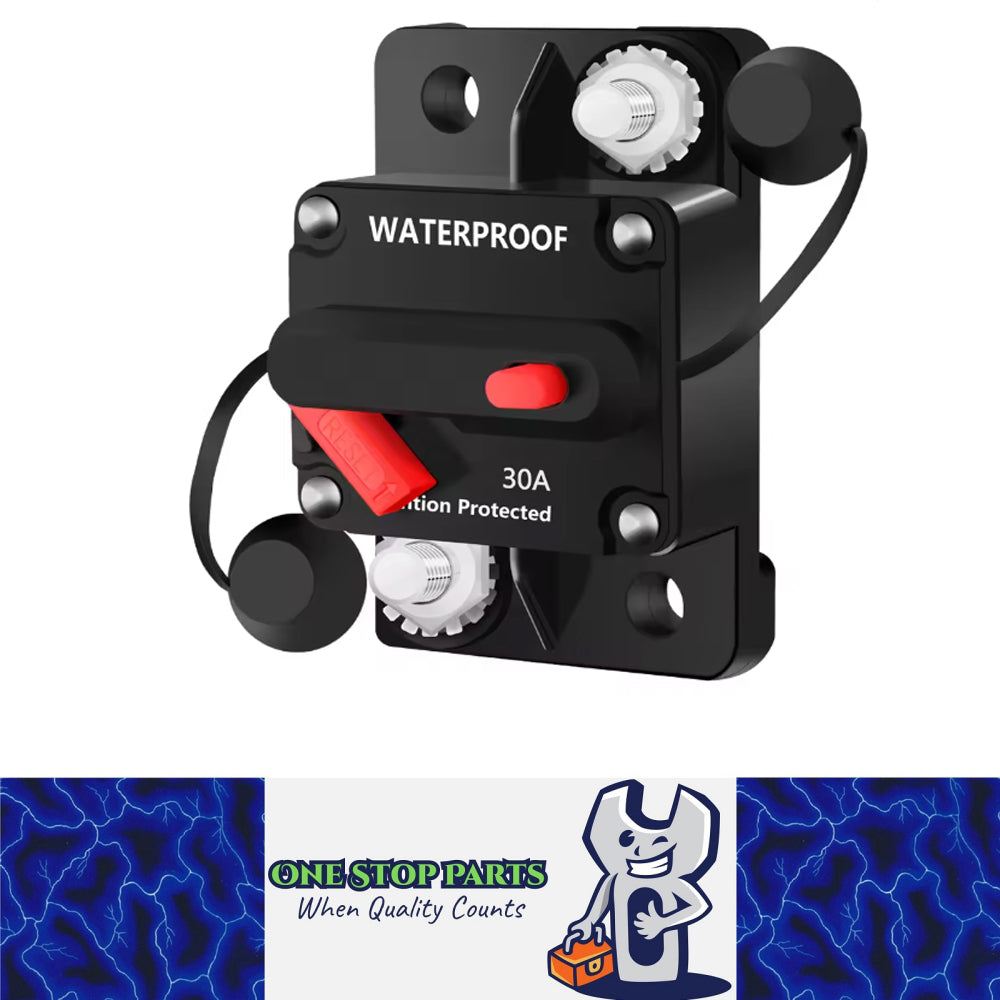 30A Circuit Breaker Manual Reset 12V 24V WaterProof for Car Truck Boat Marine