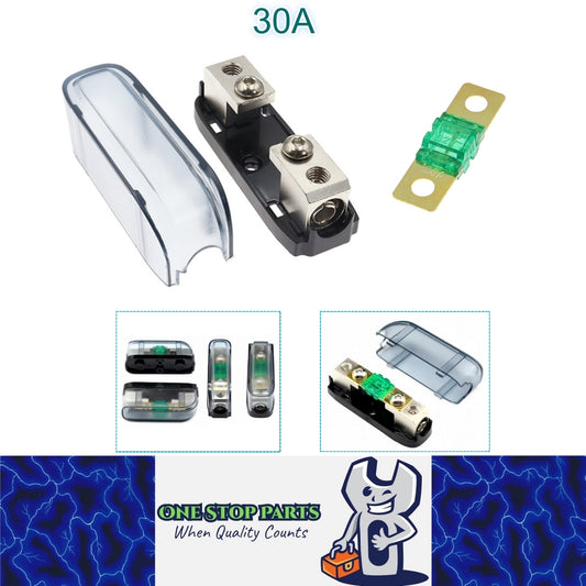 ANS Inline Fuse Holder with Bolt On 30 Amp Midi Fuse Supplied (30A) Fuse Holder
