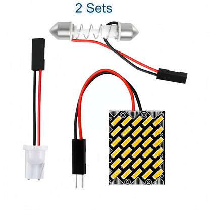 2 x Car LED Interior Reading Lamp Dome Light Adhesive Back with T10 Festoon Base
