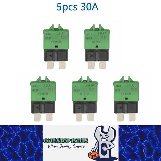 5 x 30Amp Standard Blade Fuse Circuit Breaker Manual  Reset Circuit Breaker 30A