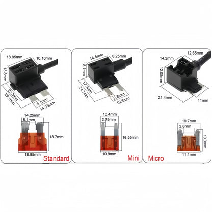 20 x Micro Blade Piggy Back fuse Connector with wire ideal for add on Accessorie