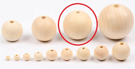 3 x 30mm Natural wood beads round DIY jewelry Handmade Accessories