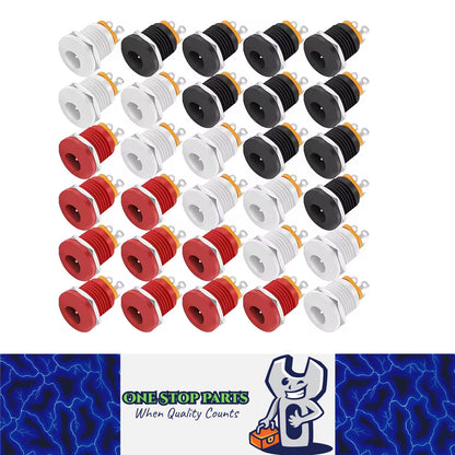 30pcs 2.1x5.5mm Female DC Jack Barrel Jack with 11.5mm Panel Mounting Hole