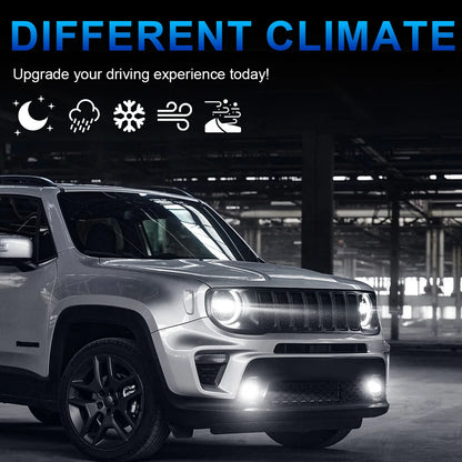 2pcs 96.5mm 30W Round Led Fog Lights White Amber Halo for Jeep Wrangler JK Dodge