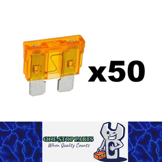 50 x ORANGE 5 AMP STANDARD BLADE FUSES 5AMP 50PCS FREE DELIVERY BULK BUY